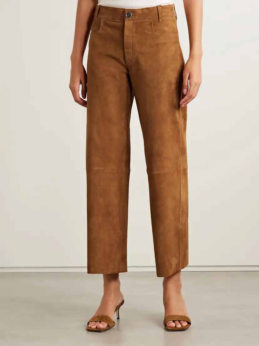 STOULS Lilou Cropped Suede Wide-leg Pants | Thumbnail 3