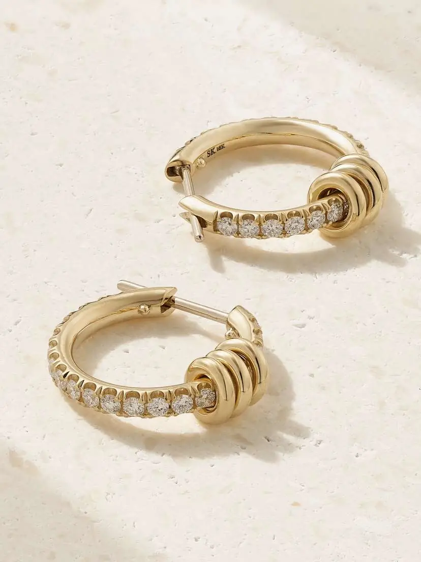 Spinelli Kilcollin Ara 18-karat Gold Diamond Hoop Earrings | Thumbnail 3 Spinelli Kilcollin Ara 18-karat Gold Diamond Hoop Earrings | Thumbnail 3