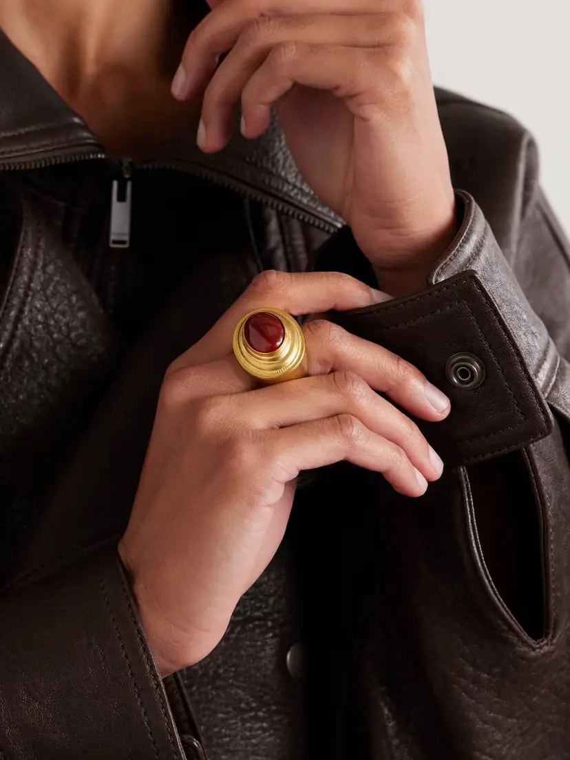 Saint Laurent Gold-tone Agate Ring | Thumbnail 2