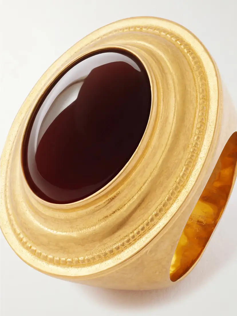 Saint Laurent Gold-tone Agate Ring | Thumbnail 4