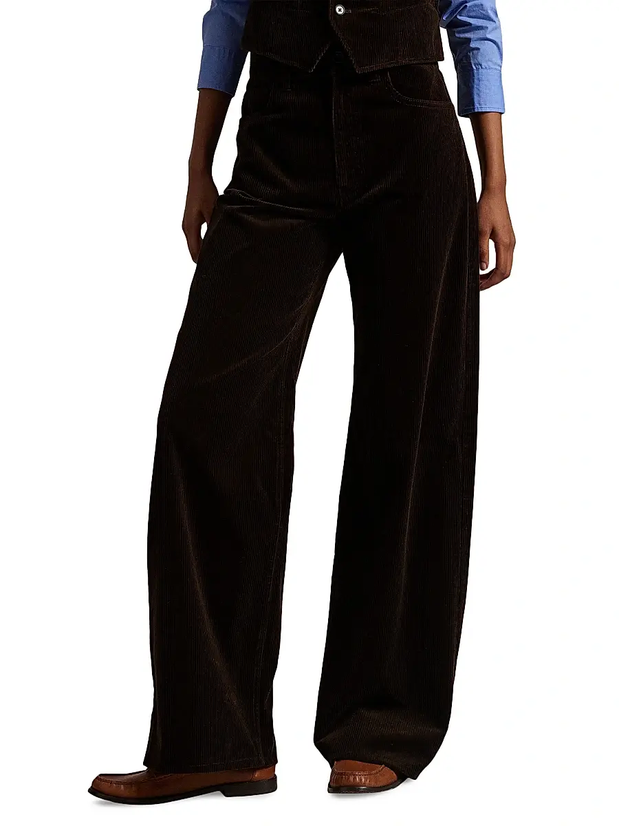 Polo Ralph Lauren Women's Corduroy Wide-Leg Pants - Dark Beech | Thumbnail 3 Polo Ralph Lauren Women's Corduroy Wide-Leg Pants - Dark Beech | Thumbnail 3