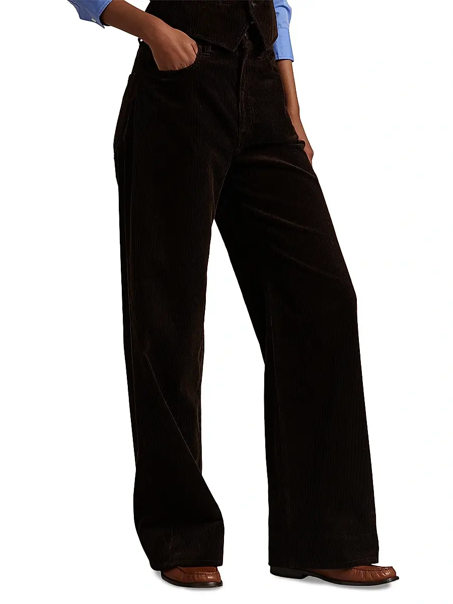 Polo Ralph Lauren Women's Corduroy Wide-Leg Pants - Dark Beech | Thumbnail 4 Polo Ralph Lauren Women's Corduroy Wide-Leg Pants - Dark Beech | Thumbnail 4