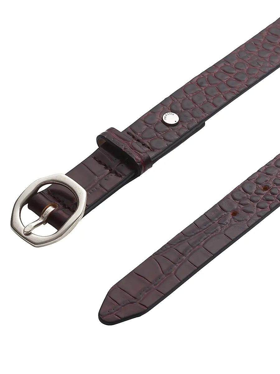 rag & bone Women's Audrey Croc-Embossed Leather Belt | Thumbnail 2 rag & bone Women's Audrey Croc-Embossed Leather Belt | Thumbnail 2