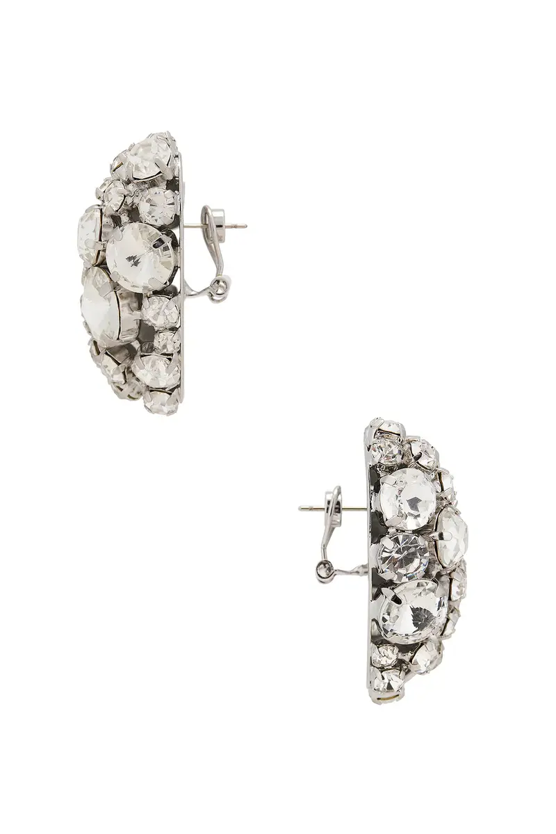AREA Crystal Cluster Heart Earrings | Thumbnail 3