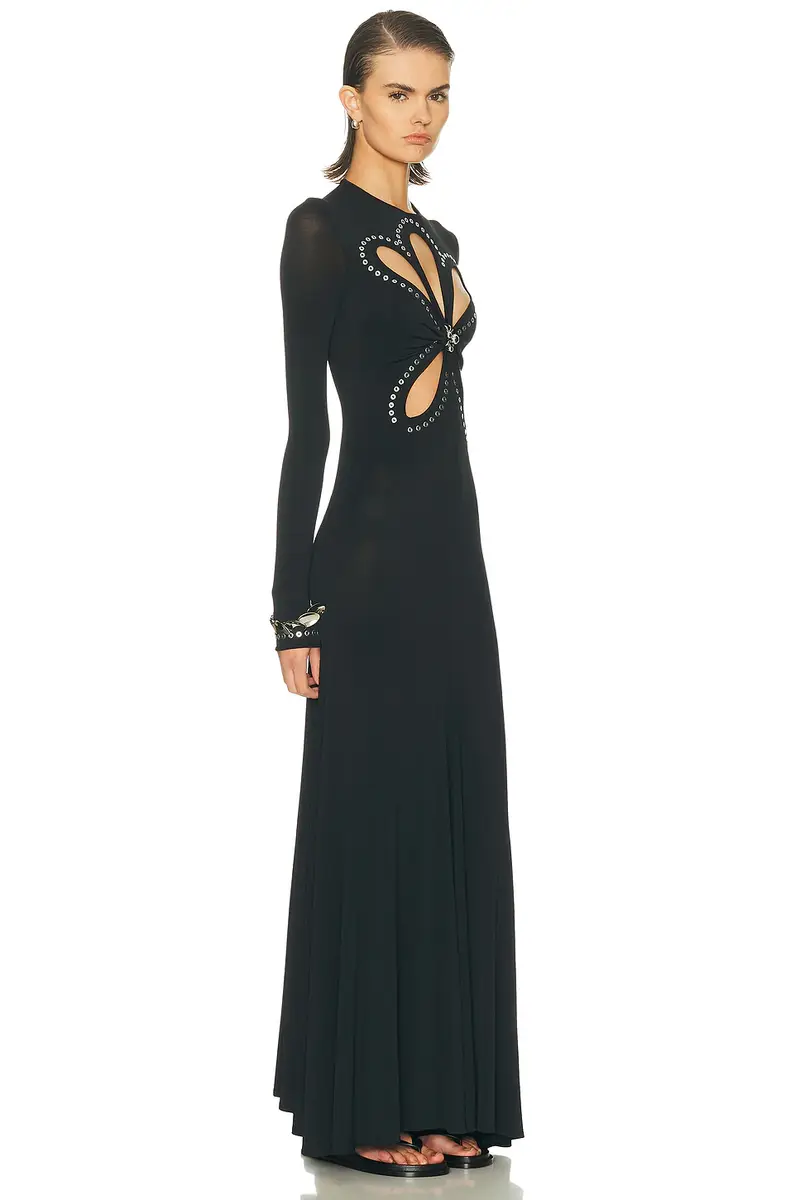 Rabanne Flower Cut Out Long Dress | Thumbnail 2 Rabanne Flower Cut Out Long Dress | Thumbnail 2