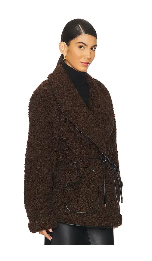 SIMKHAI Kimia Sherpa Tie Waist Jacket | Thumbnail 2 SIMKHAI Kimia Sherpa Tie Waist Jacket | Thumbnail 2