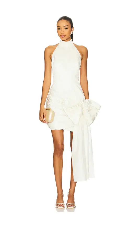 ROTATE Satin Bow Dress