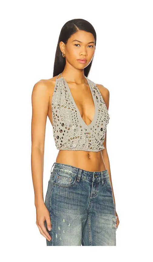 Jaded London Crystal Studded Backless Top | Thumbnail 2