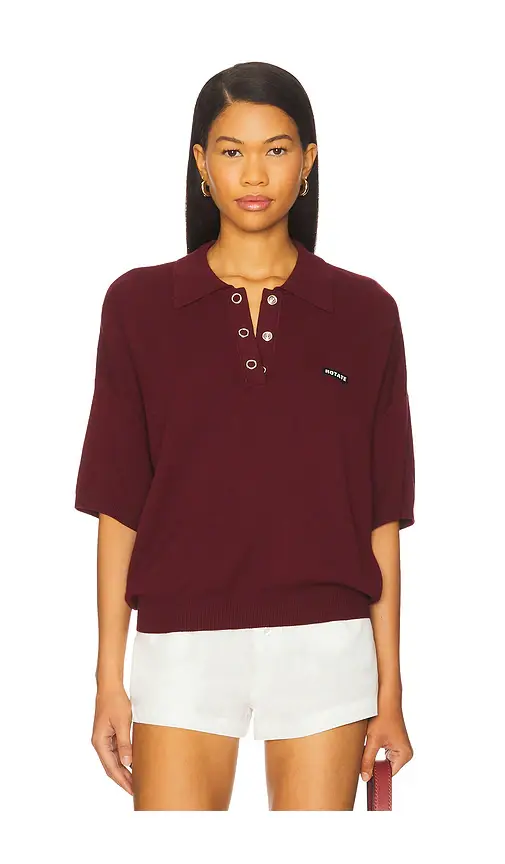 ROTATE Slinky Knit Polo | Image 1 ROTATE Slinky Knit Polo | Image 1