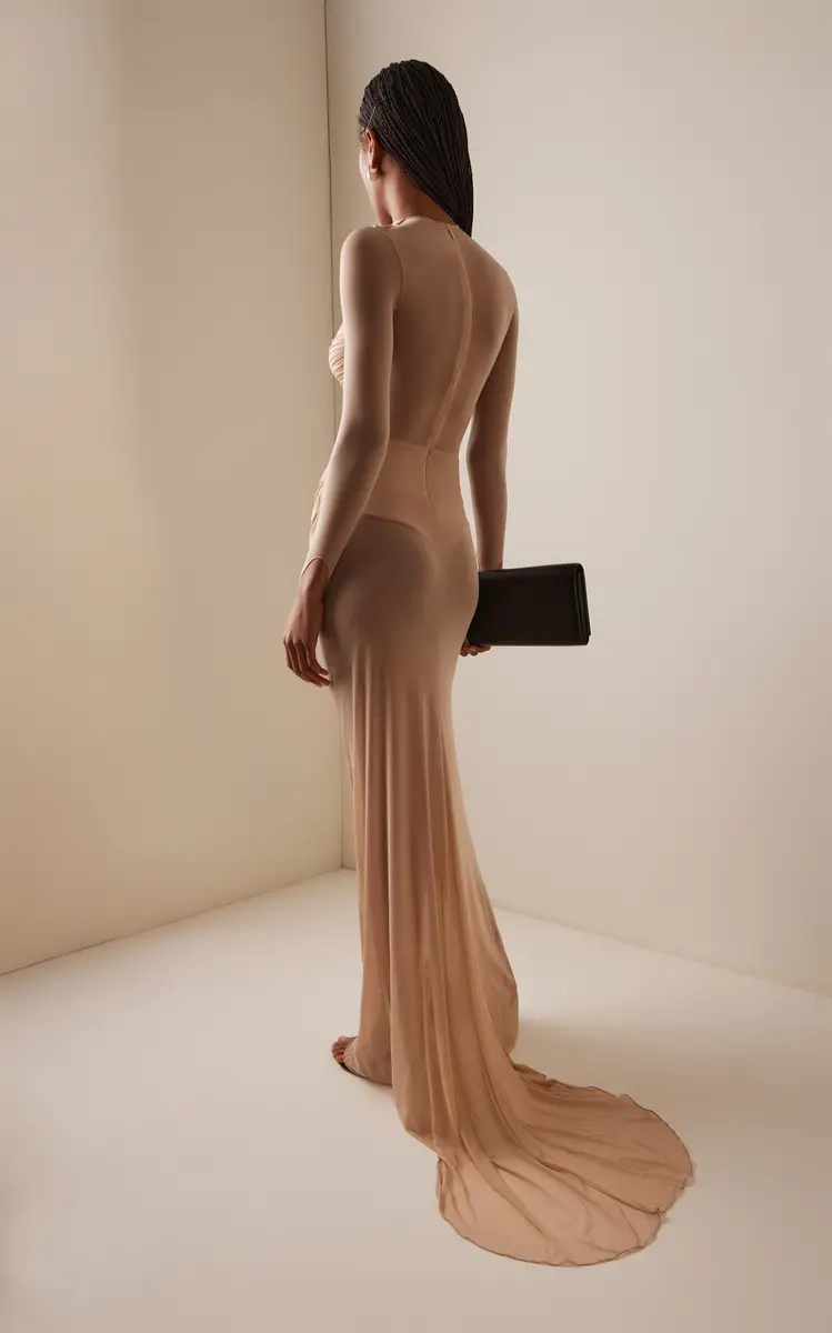 Burc Akyol Ruched Jersey Maxi Dress | Thumbnail 4 Burc Akyol Ruched Jersey Maxi Dress | Thumbnail 4