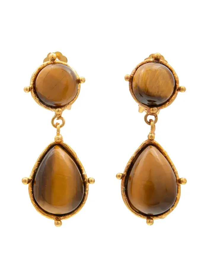 22kt Yellow Gold Plated 2 Pierres Dot Earrings 22kt Yellow Gold Plated 2 Pierres Dot Earrings