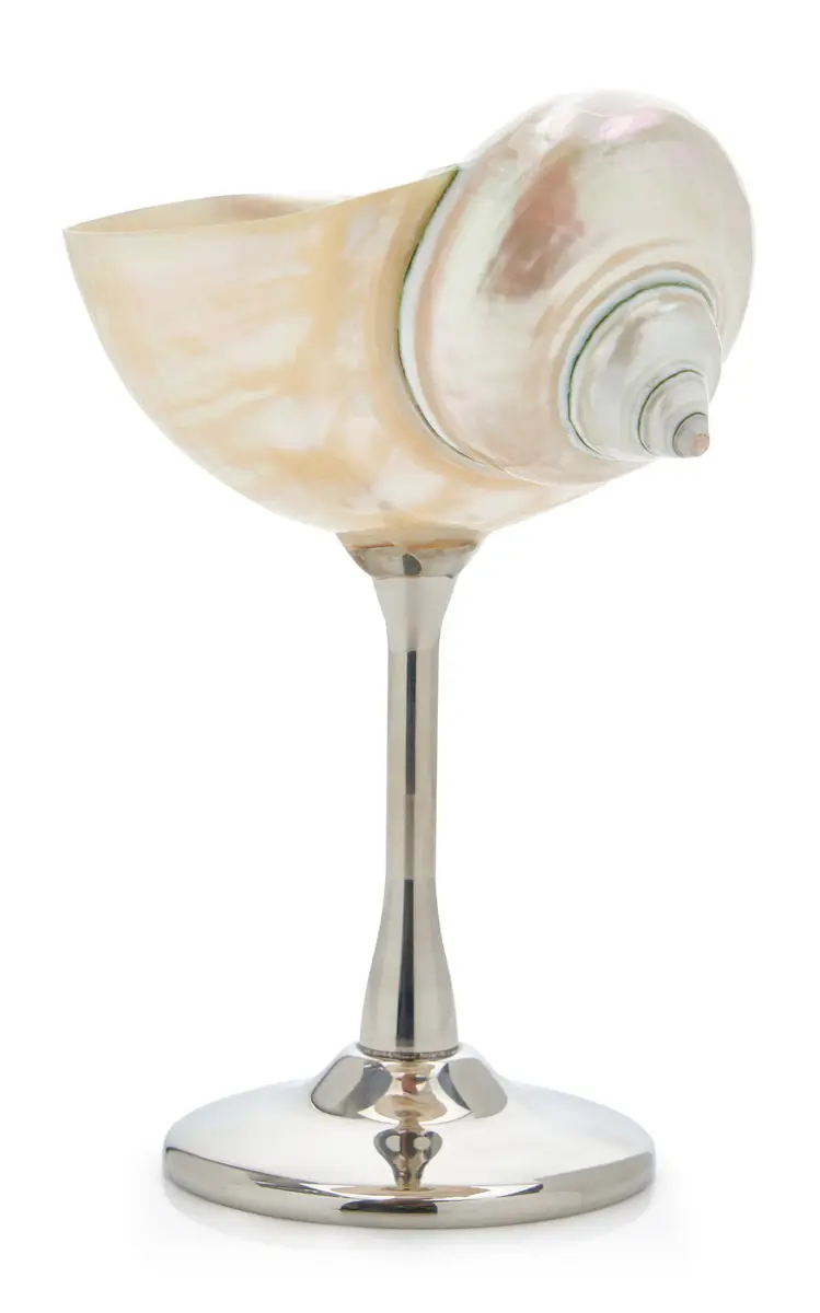 Tres J Shell Silver Stemmed Cocktail Glass | Thumbnail 6
