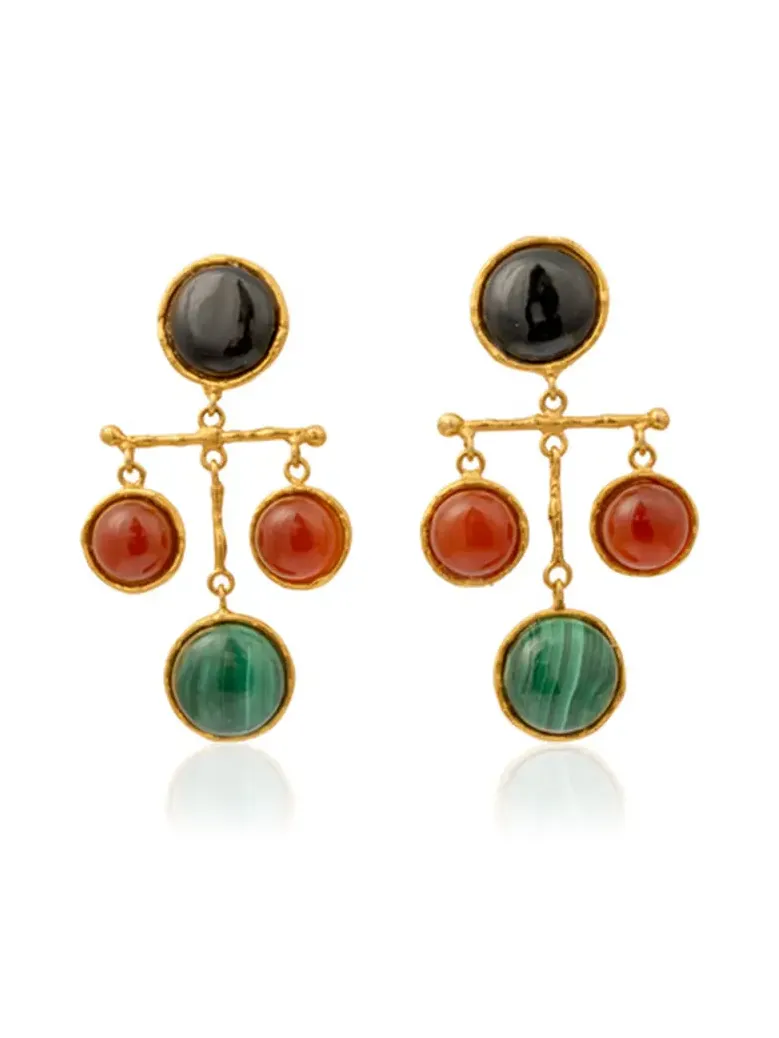 22kt Yellow Gold Plated Libra Earrings