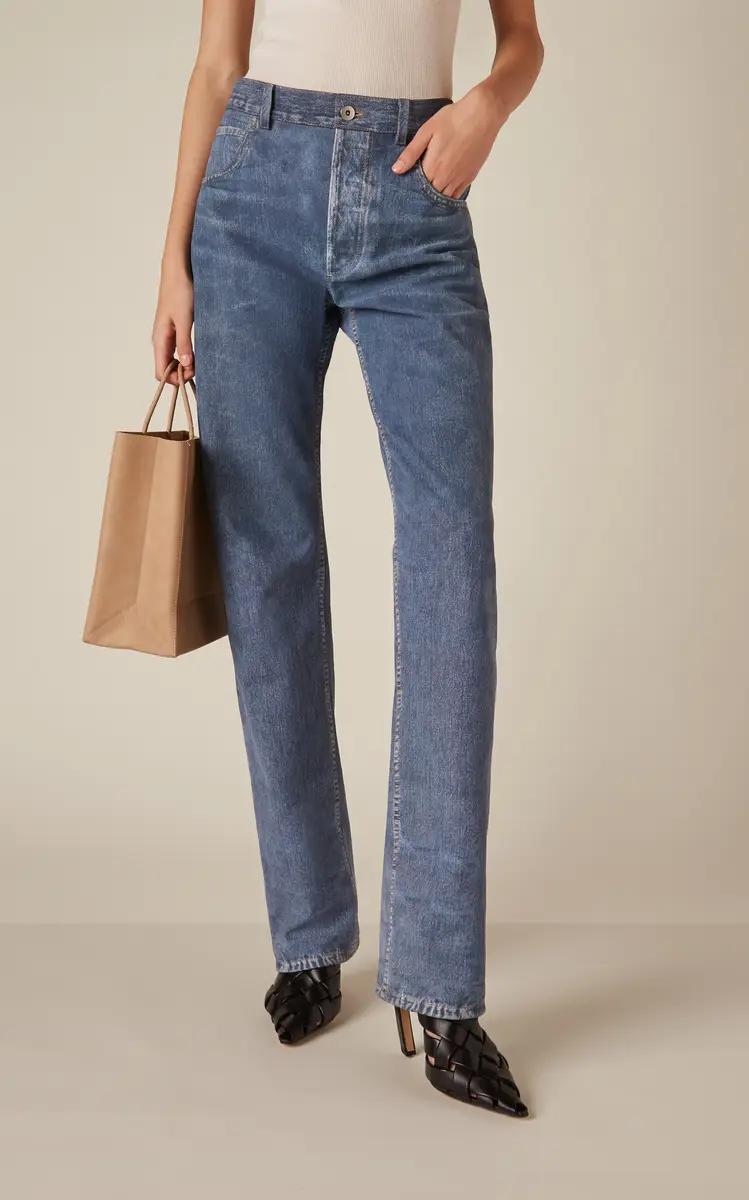 Bottega Veneta Denim-Printed Leather Trousers | Thumbnail 3