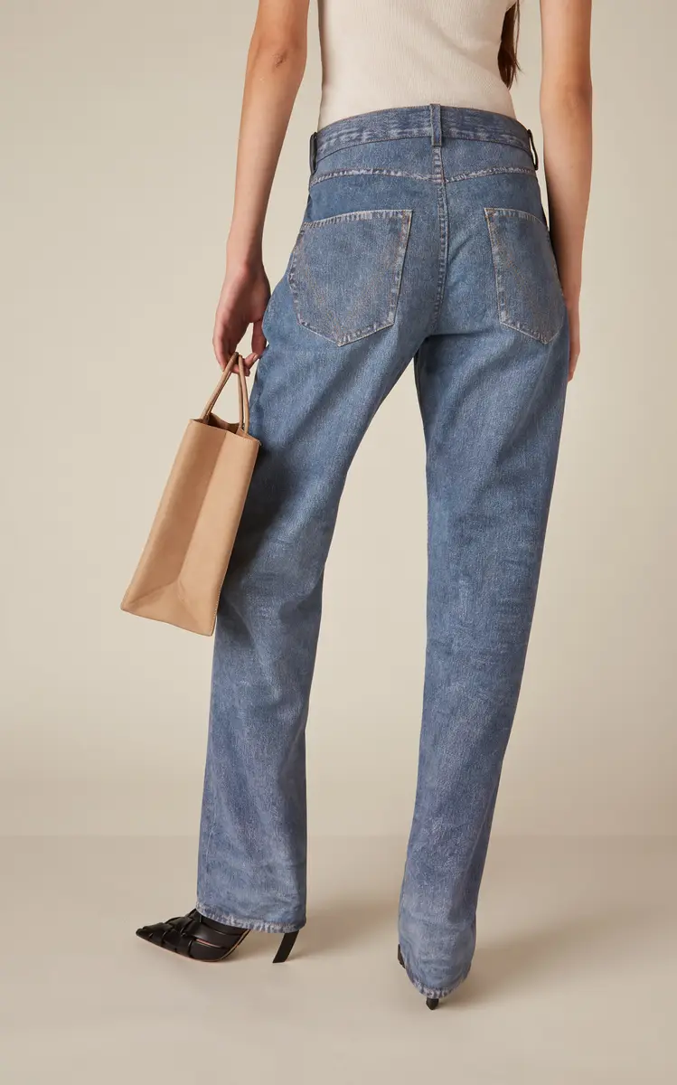 Bottega Veneta Denim-Printed Leather Trousers | Thumbnail 4