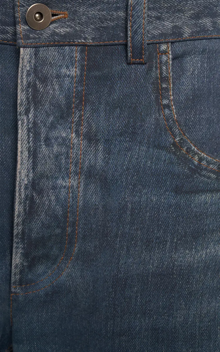 Bottega Veneta Denim-Printed Leather Trousers | Thumbnail 6