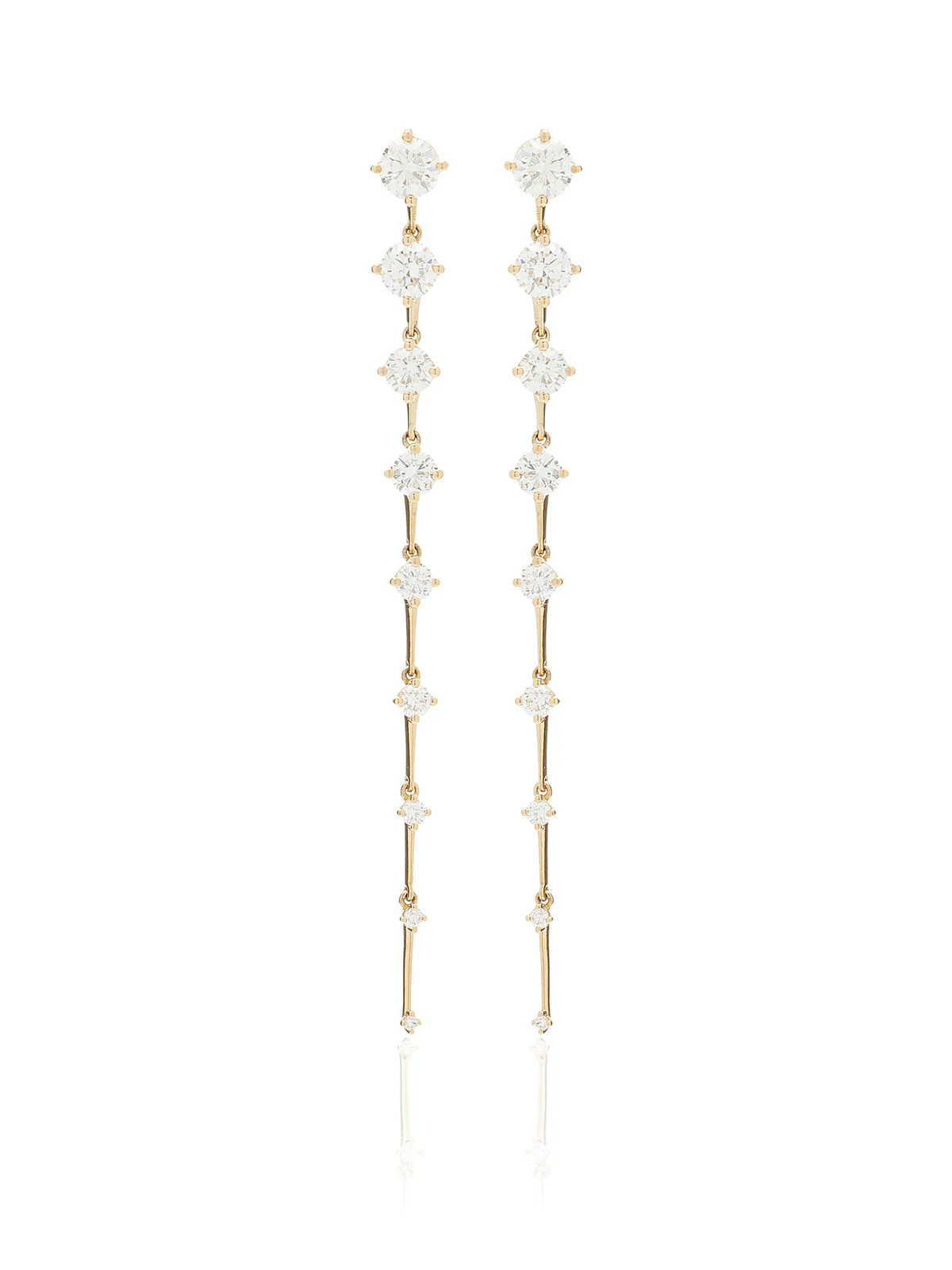Sequence Long 18K Gold Diamond Earrings