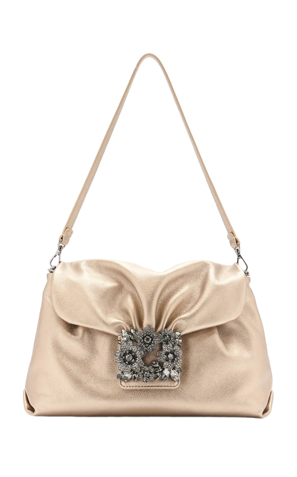 Roger Vivier Efflorescence Laminated Leather Evening Bag