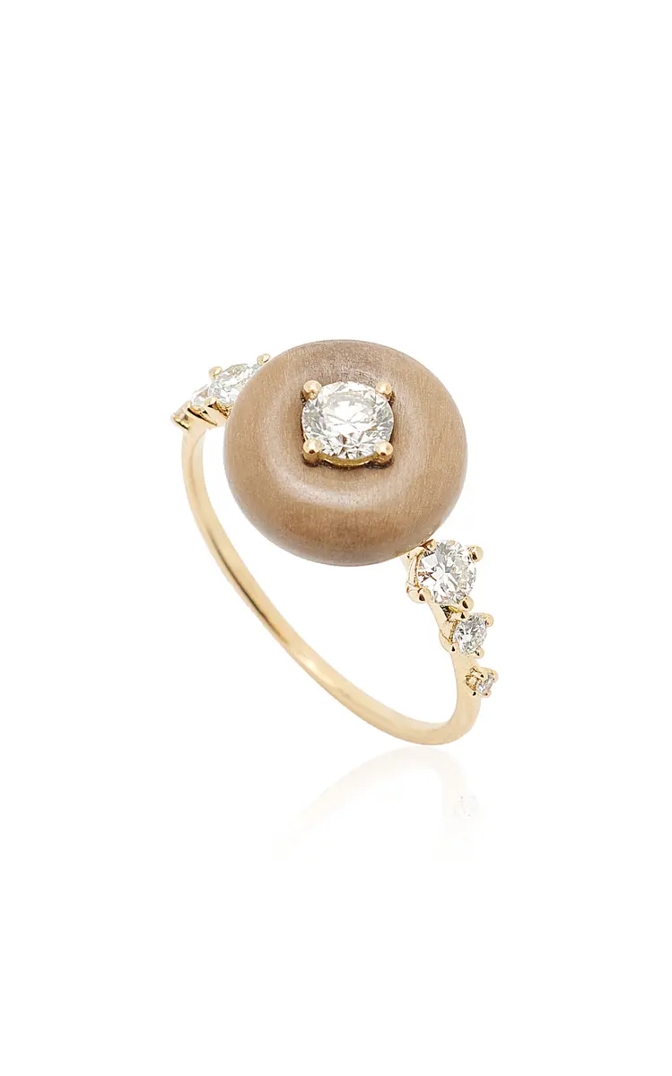 Fernando Jorge Orbit 18K Yellow Gold; Diamond; And Petrified Wood Ring | Thumbnail 3