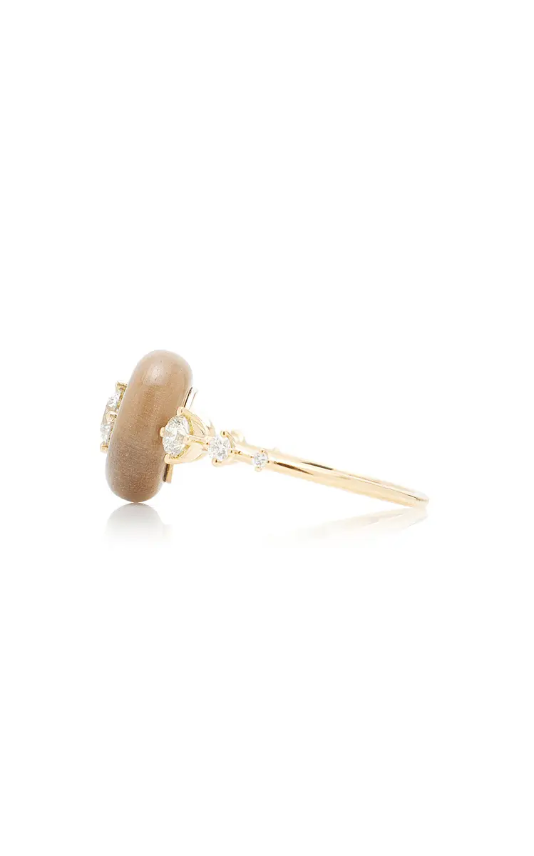 Fernando Jorge Orbit 18K Yellow Gold; Diamond; And Petrified Wood Ring | Thumbnail 4