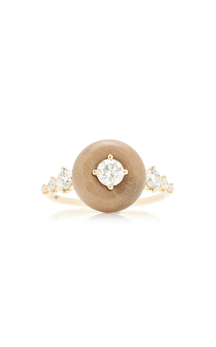 Fernando Jorge Orbit 18K Yellow Gold; Diamond; And Petrified Wood Ring | Thumbnail 6