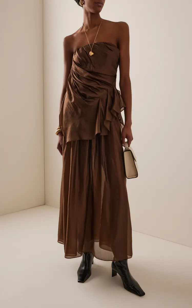 THE GARMENT Gilian Draped Chiffon Bustier Top | Thumbnail 4