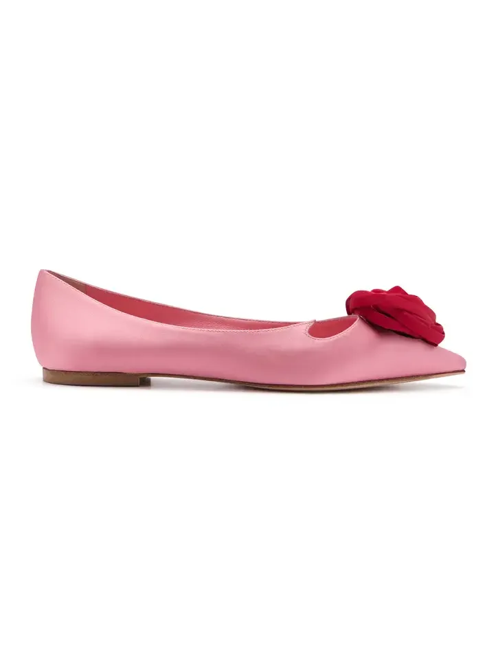 I Love Vivier Rose Satin Ballet Flats I Love Vivier Rose Satin Ballet Flats