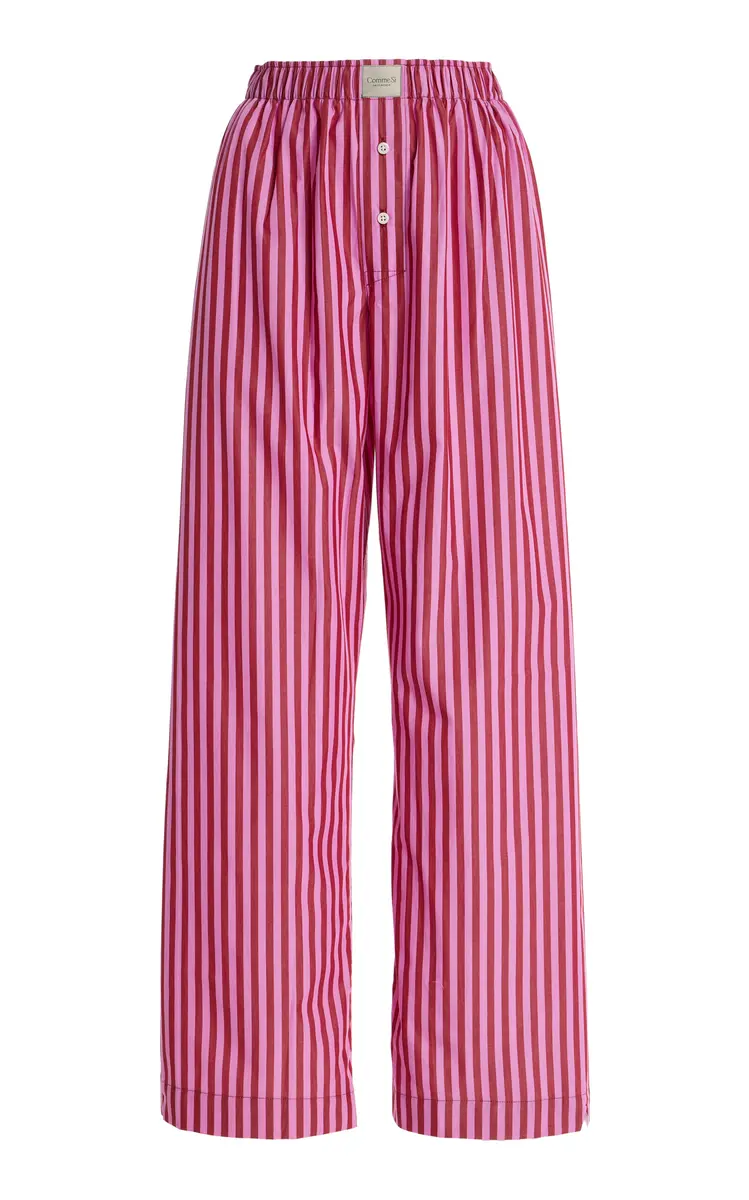 Comme Si La Boxer Alta Striped Cotton-Poplin Pants | Thumbnail 2