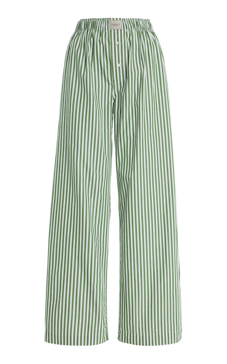 Comme Si La Boxer Alta Striped Cotton-Poplin Pants | Thumbnail 7