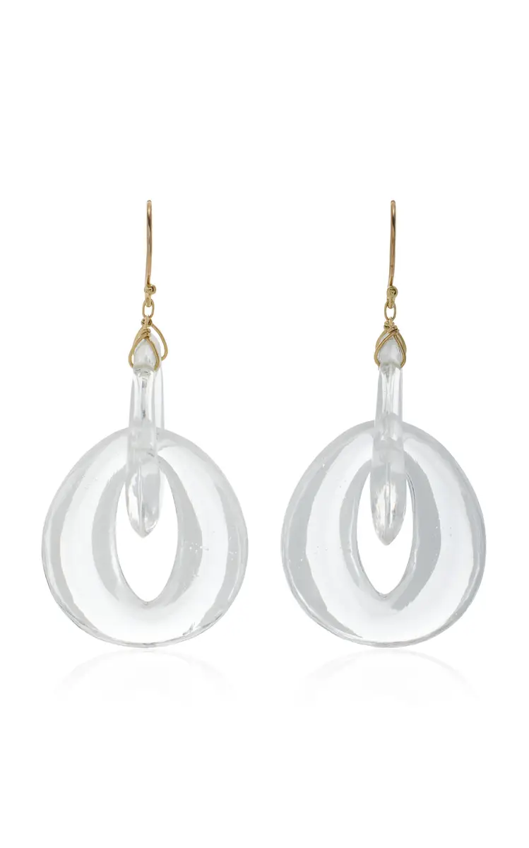 TEN THOUSAND THINGS Peacock Eye 18K Yellow Gold Crystal Earrings