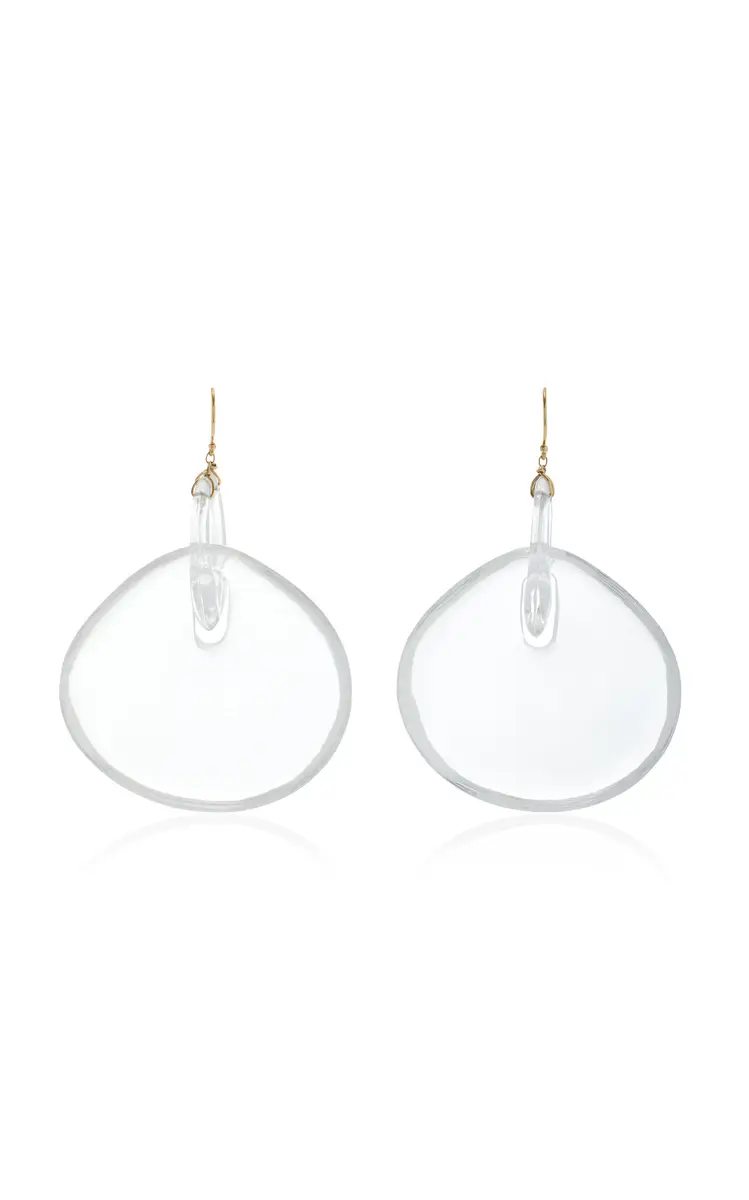 TEN THOUSAND THINGS Big Gong 18K Yellow Gold Crystal Earrings | Thumbnail 4 TEN THOUSAND THINGS Big Gong 18K Yellow Gold Crystal Earrings | Thumbnail 4