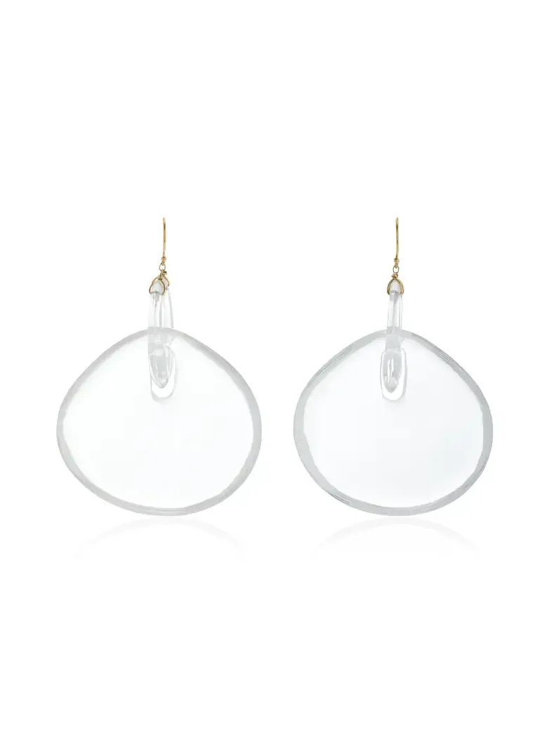 Big Gong 18K Yellow Gold Crystal Earrings Big Gong 18K Yellow Gold Crystal Earrings