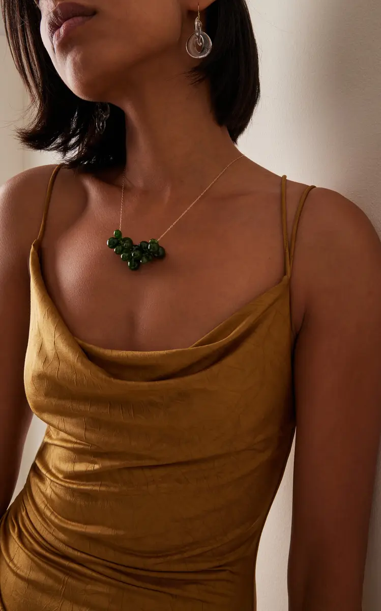 TEN THOUSAND THINGS 18K Yellow Gold Jade Cluster Necklace | Thumbnail 2 TEN THOUSAND THINGS 18K Yellow Gold Jade Cluster Necklace | Thumbnail 2