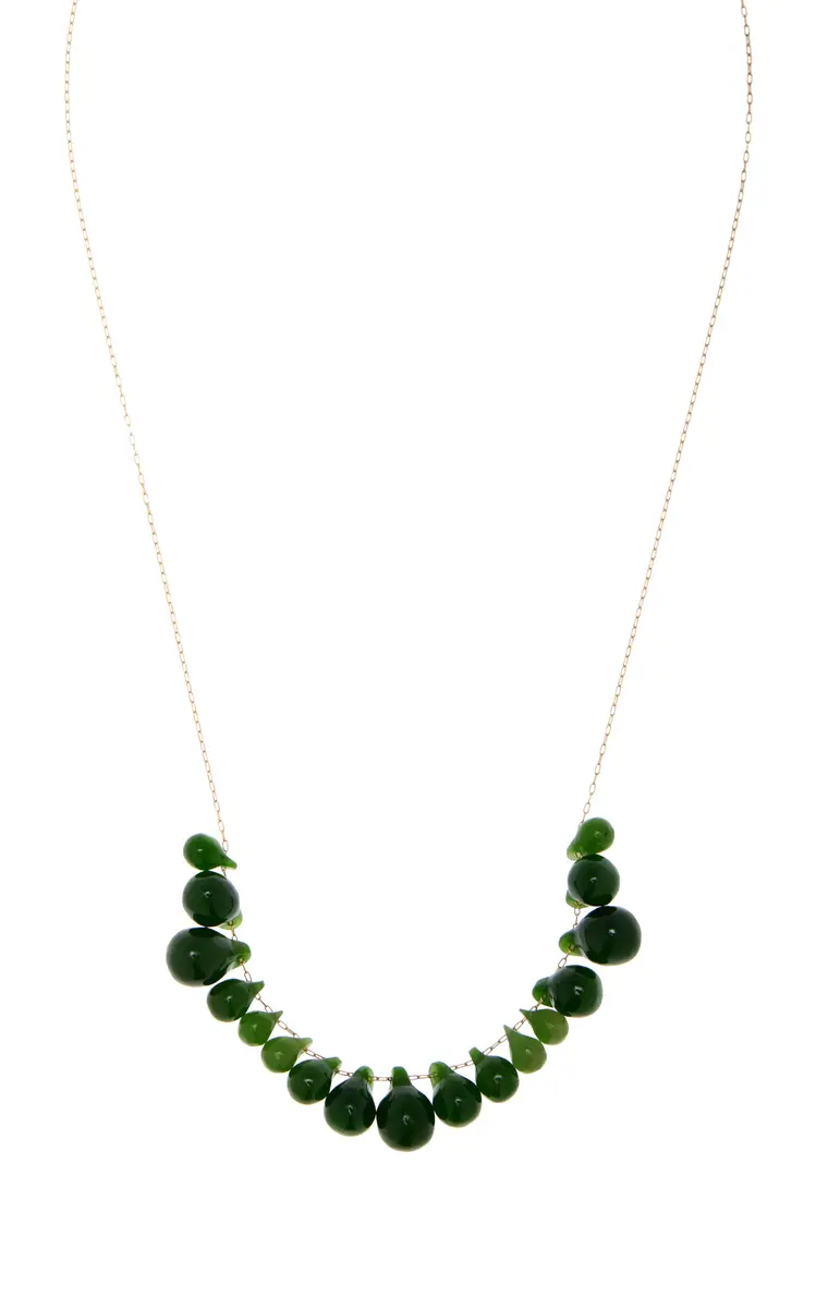 TEN THOUSAND THINGS 18K Yellow Gold Jade Cluster Necklace | Thumbnail 3 TEN THOUSAND THINGS 18K Yellow Gold Jade Cluster Necklace | Thumbnail 3