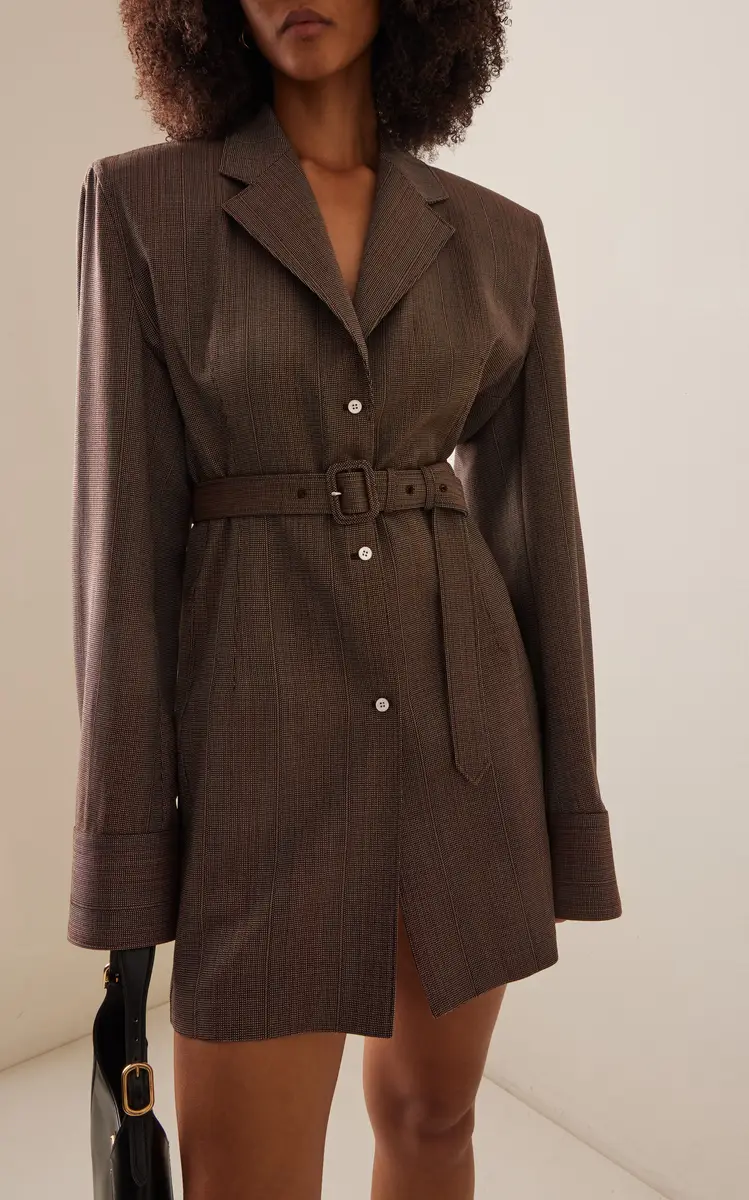 Prada Single-Breasted Pinstriped Wool Jacket | Thumbnail 2 Prada Single-Breasted Pinstriped Wool Jacket | Thumbnail 2