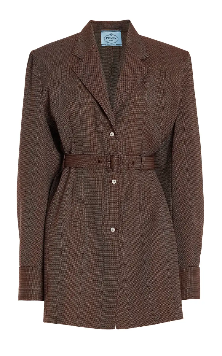Prada Single-Breasted Pinstriped Wool Jacket | Thumbnail 6 Prada Single-Breasted Pinstriped Wool Jacket | Thumbnail 6