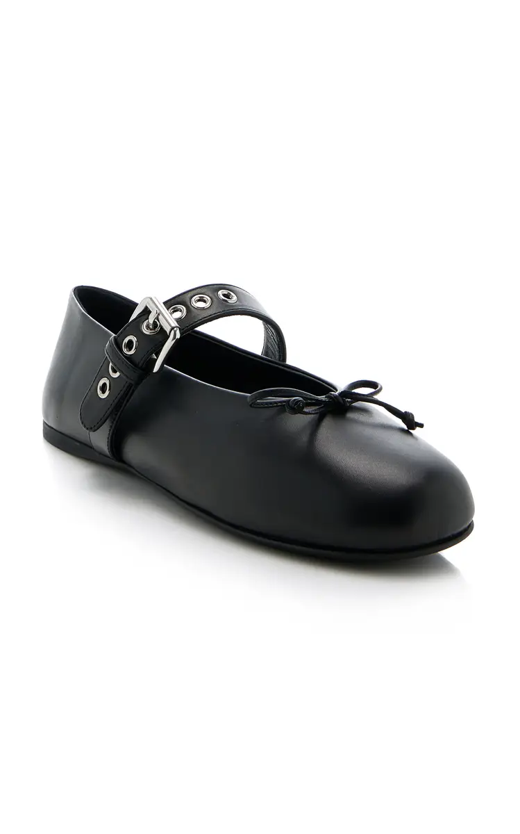Miu Miu Buckle-Strap Leather Ballet Flats | Thumbnail 4