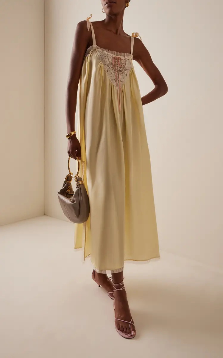 Chloé Lace-Trimmed Silk Habotai Maxi Dress | Thumbnail 7 Chloé Lace-Trimmed Silk Habotai Maxi Dress | Thumbnail 7