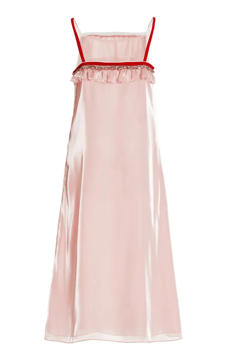 Miu Miu Ruffle-Trimmed Voile Slip Dress | Thumbnail 5