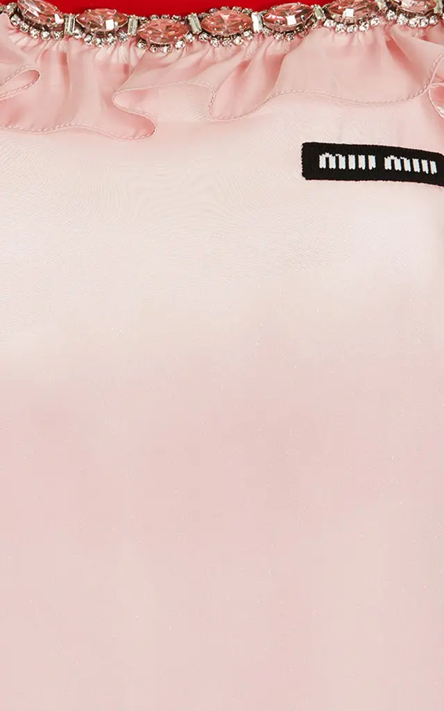 Miu Miu Ruffle-Trimmed Voile Slip Dress | Thumbnail 6