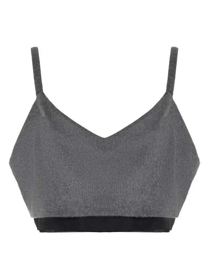 Miu Miu Layered Wool-Cashmere Crop Top