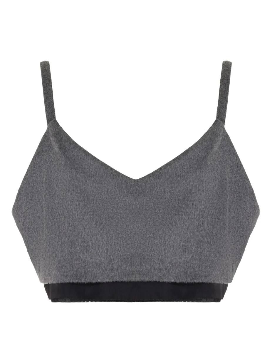 Miu Miu Layered Wool-Cashmere Crop Top