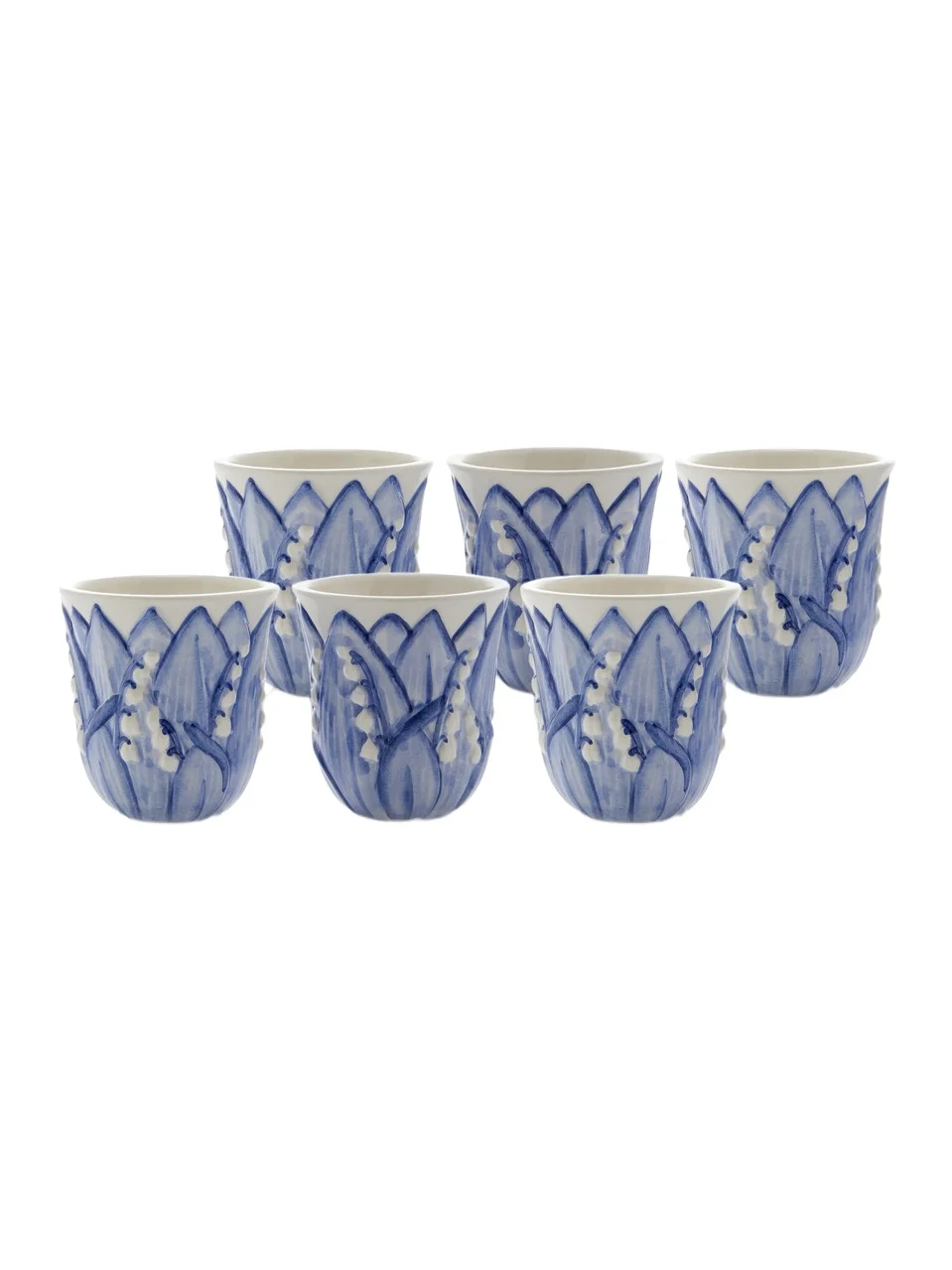 Moda Domus Set-of-Six Lily of the Valley Ceramic Tumblers