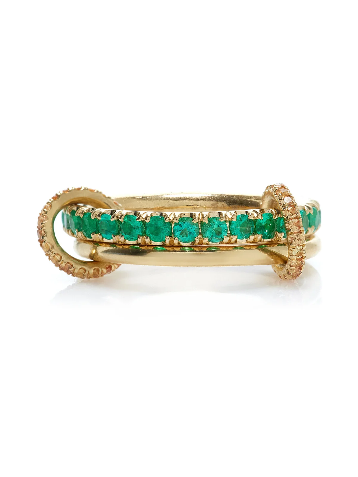 Spinelli Kilcollin Exclusive Riviera Marigold Max 18K Yellow Gold Sapphire And Emerald Ring