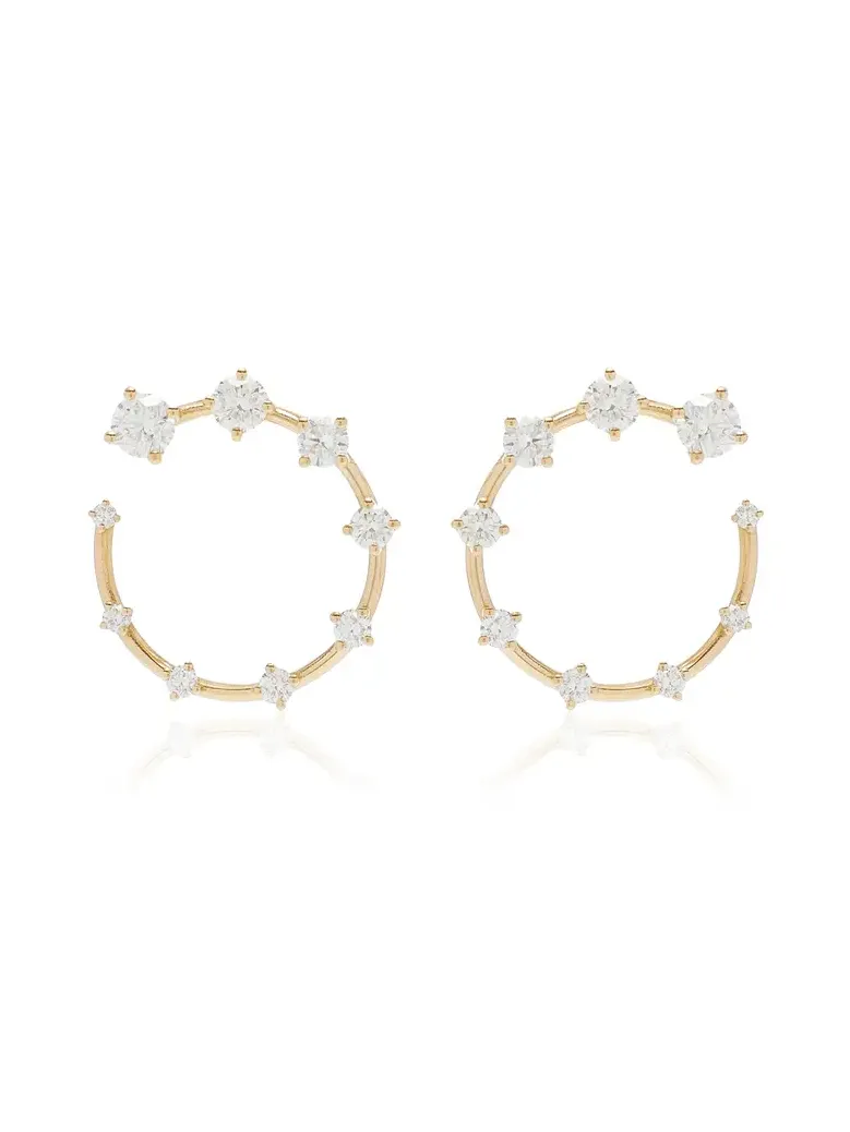 Circle Small 18K Gold Diamond Earrings