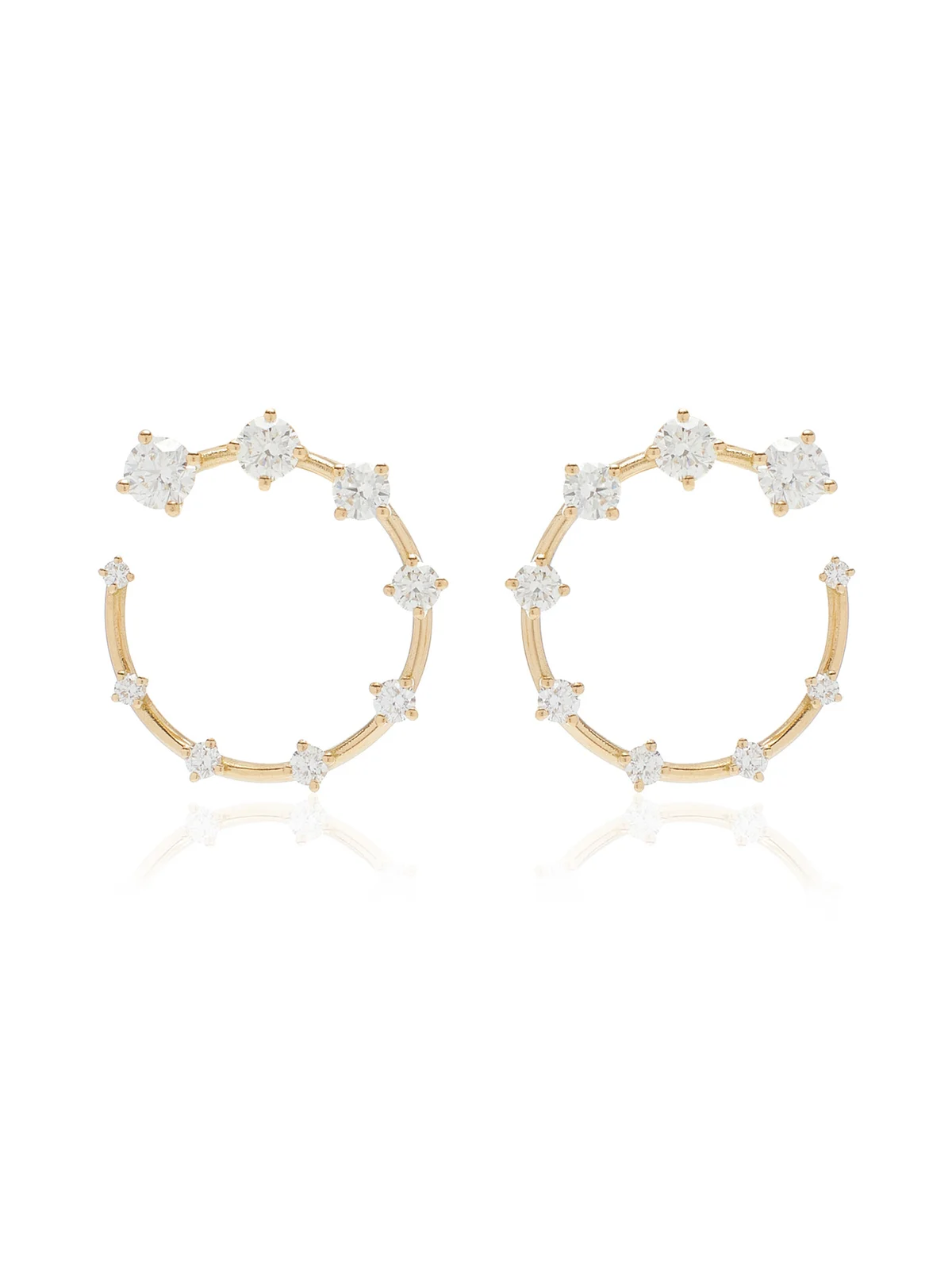Circle Small 18K Gold Diamond Earrings