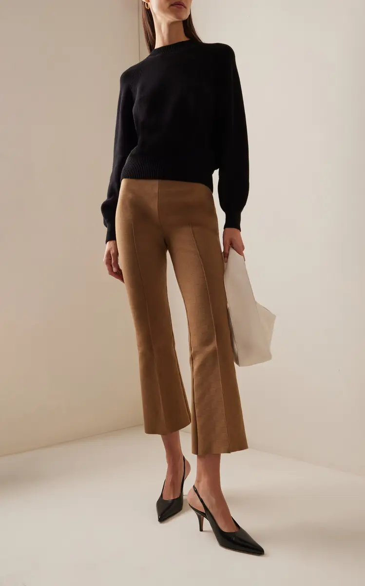 HIGH SPORT Exclusive Kick Stretch-Cotton Knit Cropped Flared Pants | Thumbnail 3 HIGH SPORT Exclusive Kick Stretch-Cotton Knit Cropped Flared Pants | Thumbnail 3