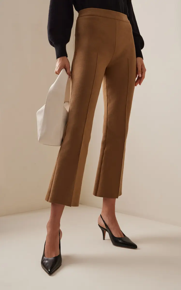 HIGH SPORT Exclusive Kick Stretch-Cotton Knit Cropped Flared Pants | Thumbnail 4 HIGH SPORT Exclusive Kick Stretch-Cotton Knit Cropped Flared Pants | Thumbnail 4