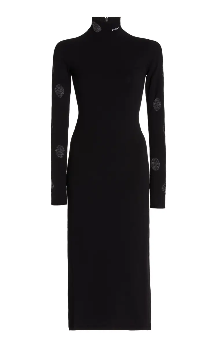 Prada Cutout Jersey Midi Dress | Image 1 Prada Cutout Jersey Midi Dress | Image 1