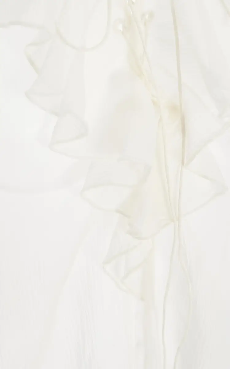 NILI LOTAN Gisella Ruffled Lace-Up Silk Top - Ivory | Thumbnail 9 NILI LOTAN Gisella Ruffled Lace-Up Silk Top - Ivory | Thumbnail 9